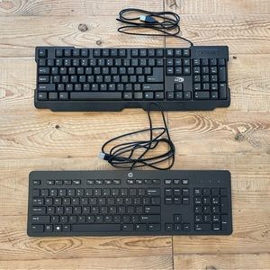Two wired mechanical keyboards